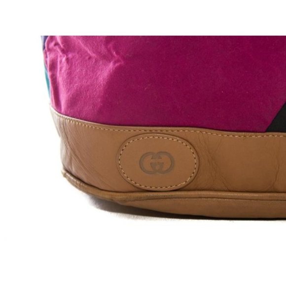 Gucci Multi Colored Fabric & Camel Leather XL Bucket Bag - Picture 4 of 12